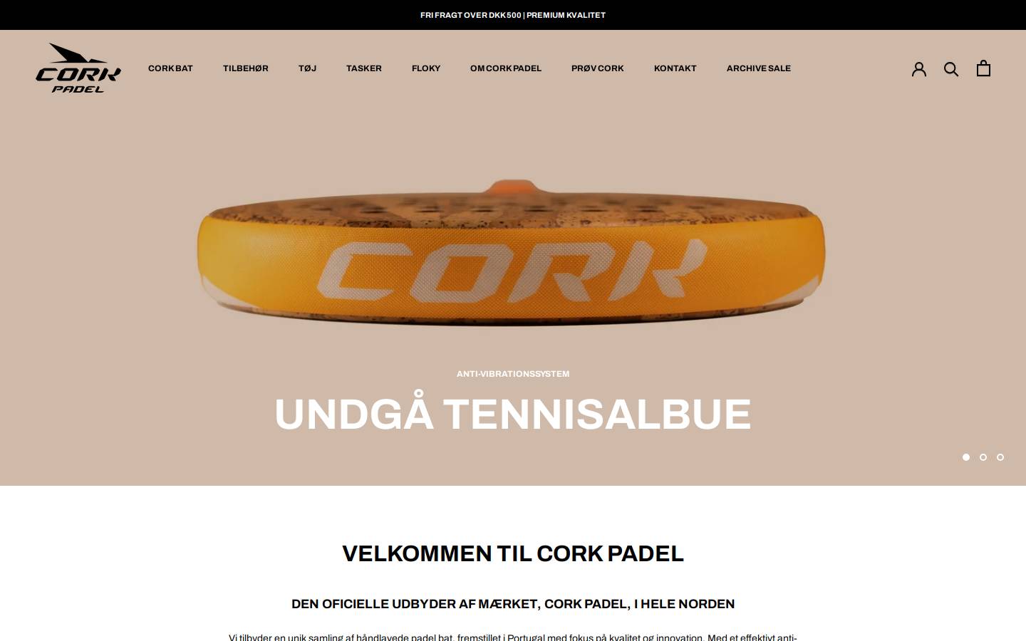 Cork Padel homepage screenshot
