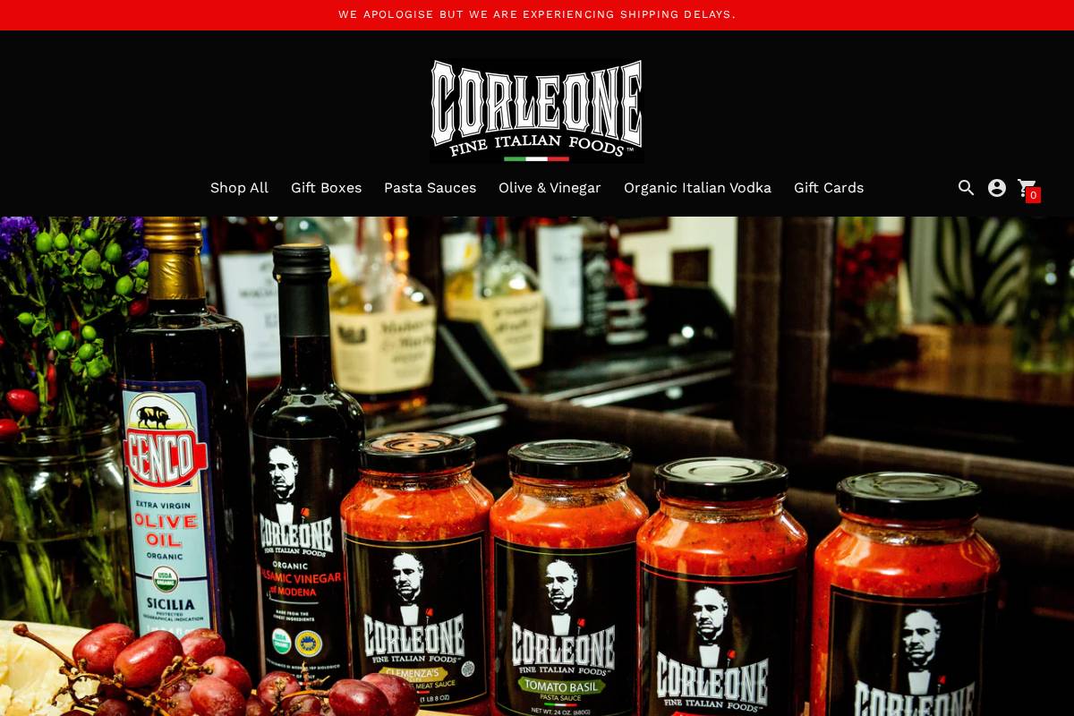 corleonefineitalian.com homepage screenshot