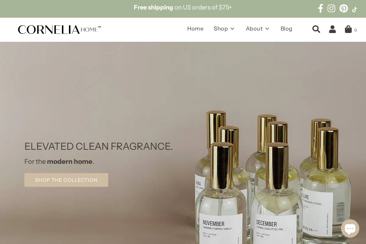 corneliahome.com homepage screenshot