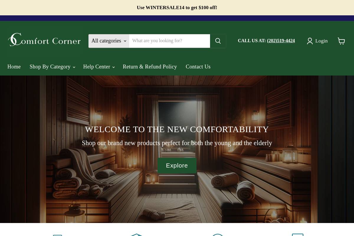 cornerofcomfort.com homepage screenshot