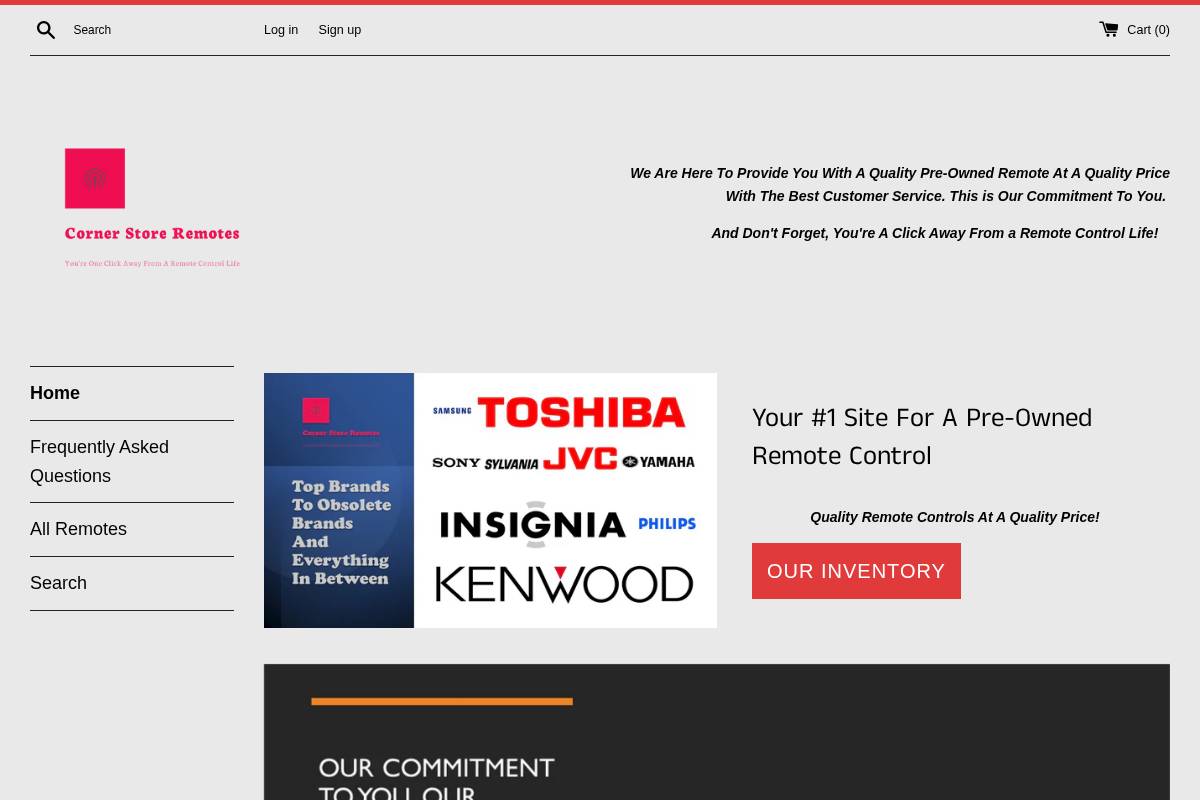 cornerstoreremote.com homepage screenshot
