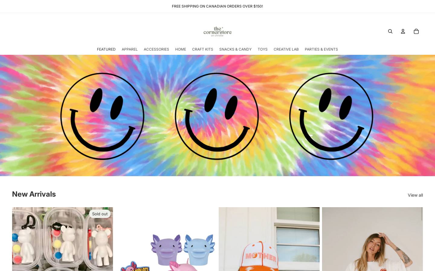 cornerstoreto.com homepage screenshot