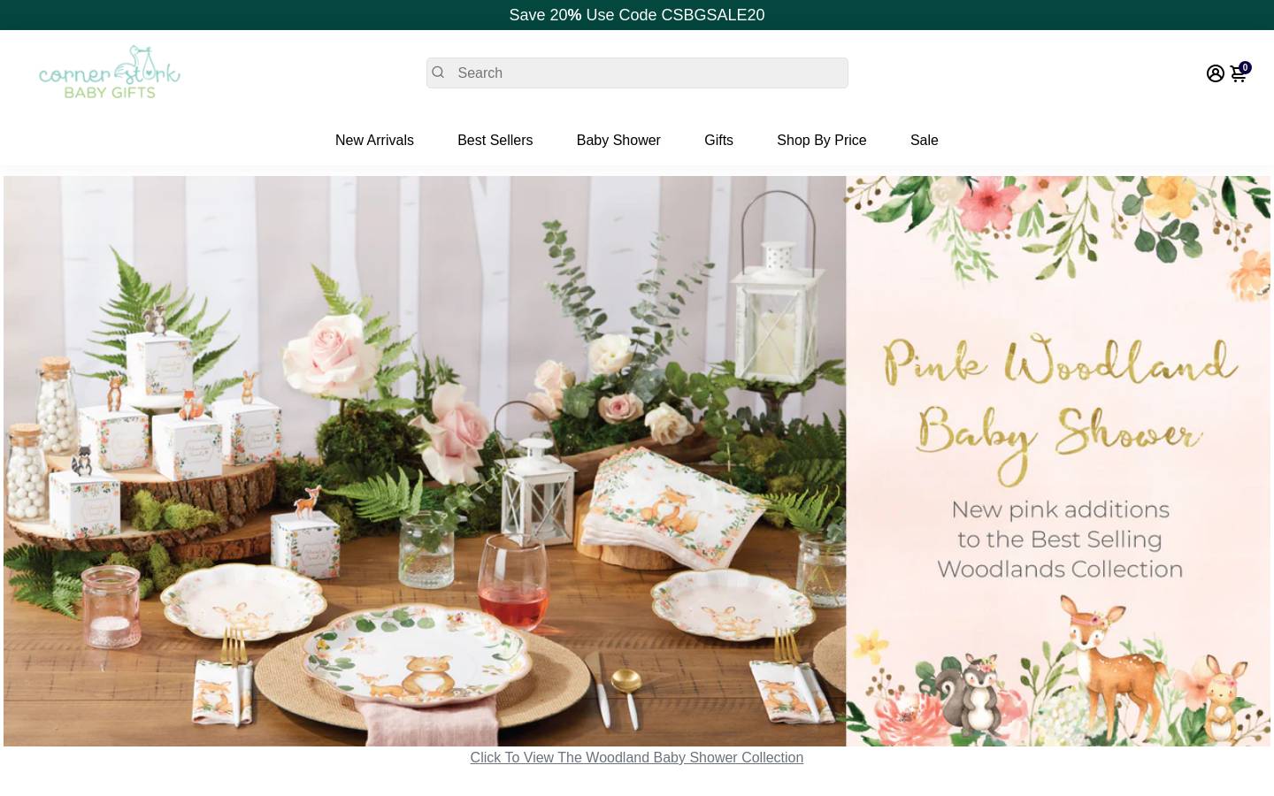 Corner Stork homepage screenshot