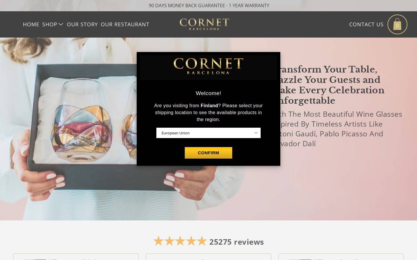 cornetbarcelona.com homepage screenshot