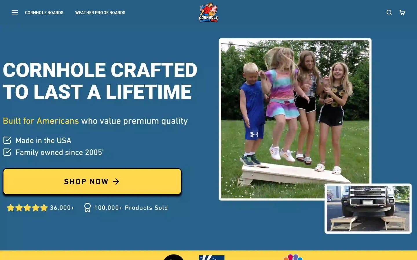 cornholegamesusa.com homepage screenshot