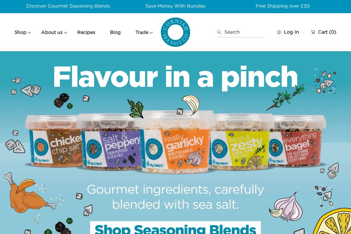cornishseasalt.co.uk homepage screenshot