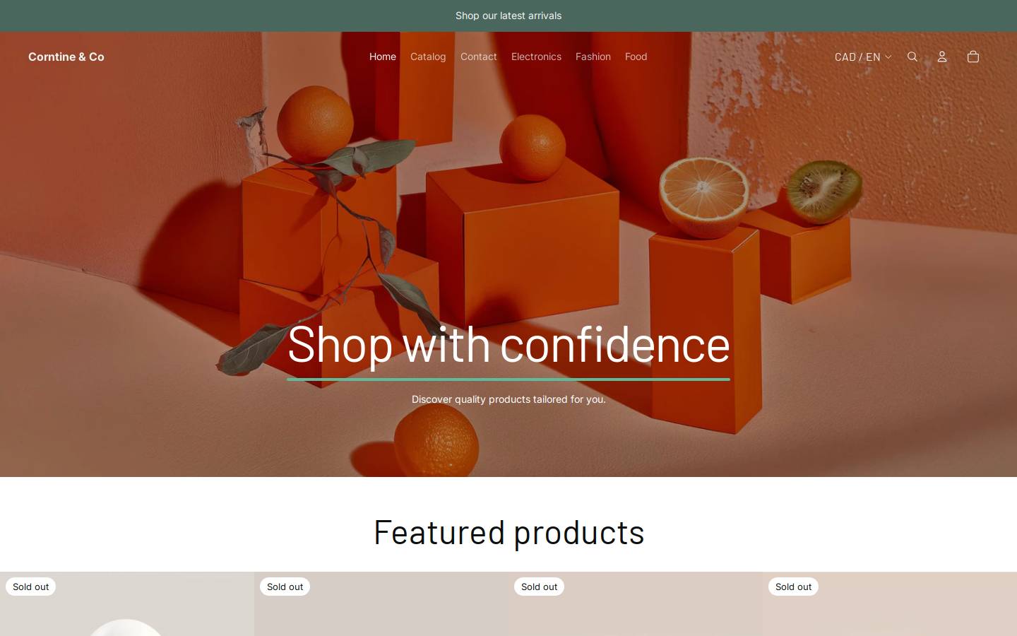 corntine.com homepage screenshot