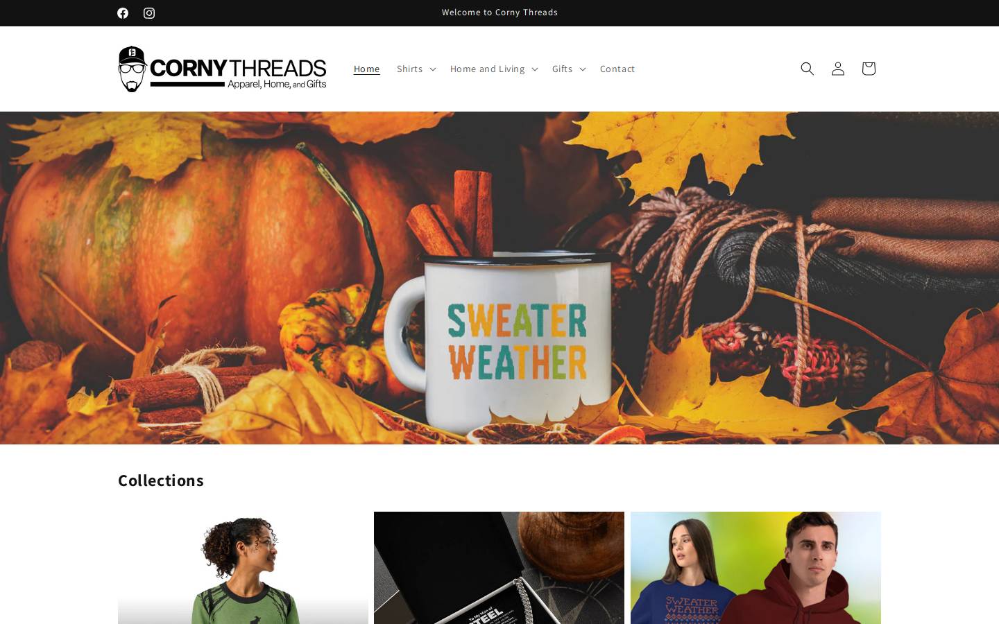 cornythreads.store homepage screenshot