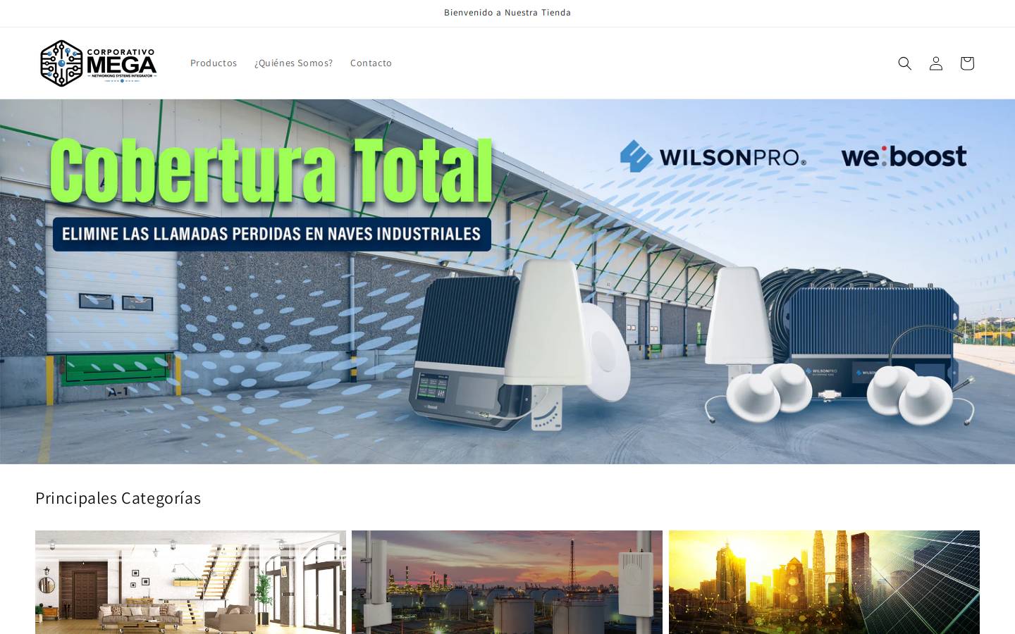 corporativomega.com homepage screenshot