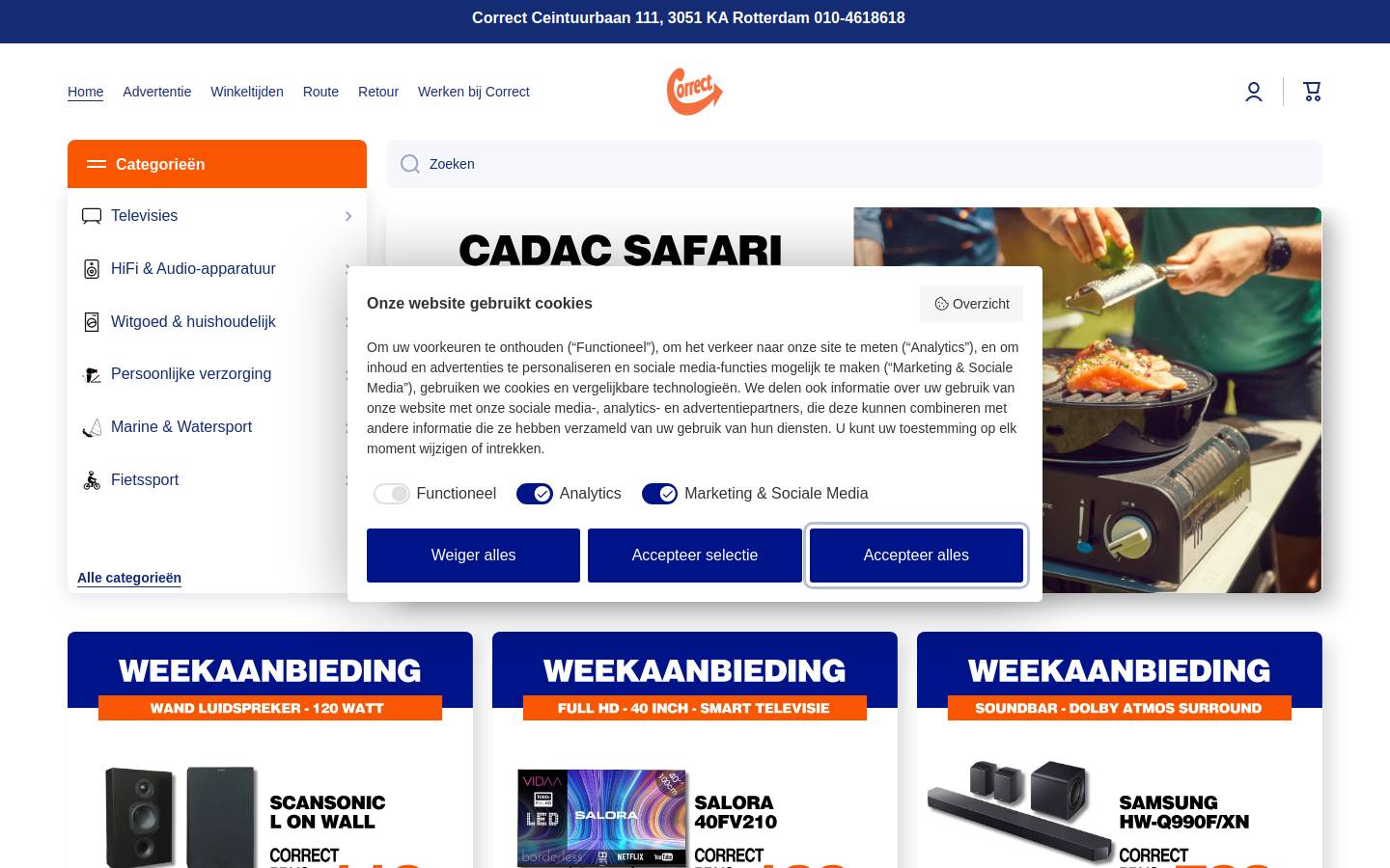 Correct homepage screenshot