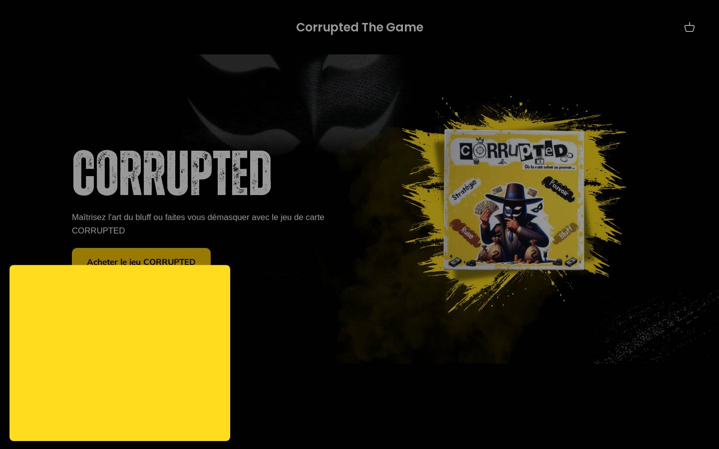 Corrupted The Game homepage screenshot