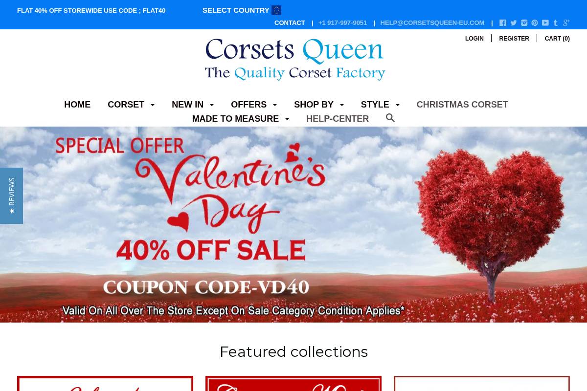 corsetsqueen-eu.com homepage screenshot