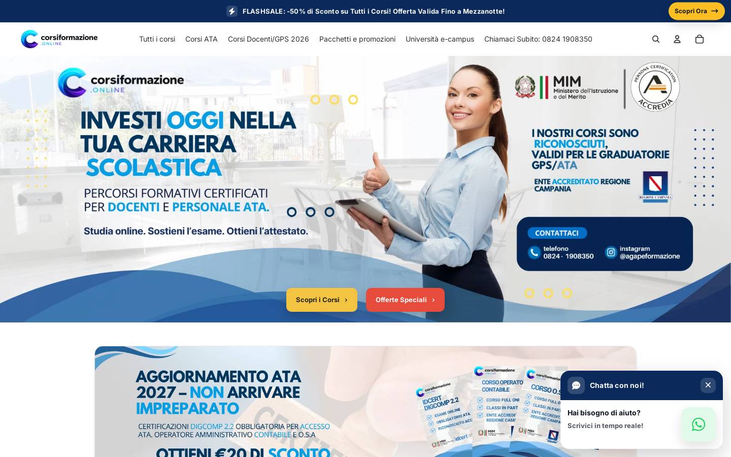 Corsiformazione homepage screenshot