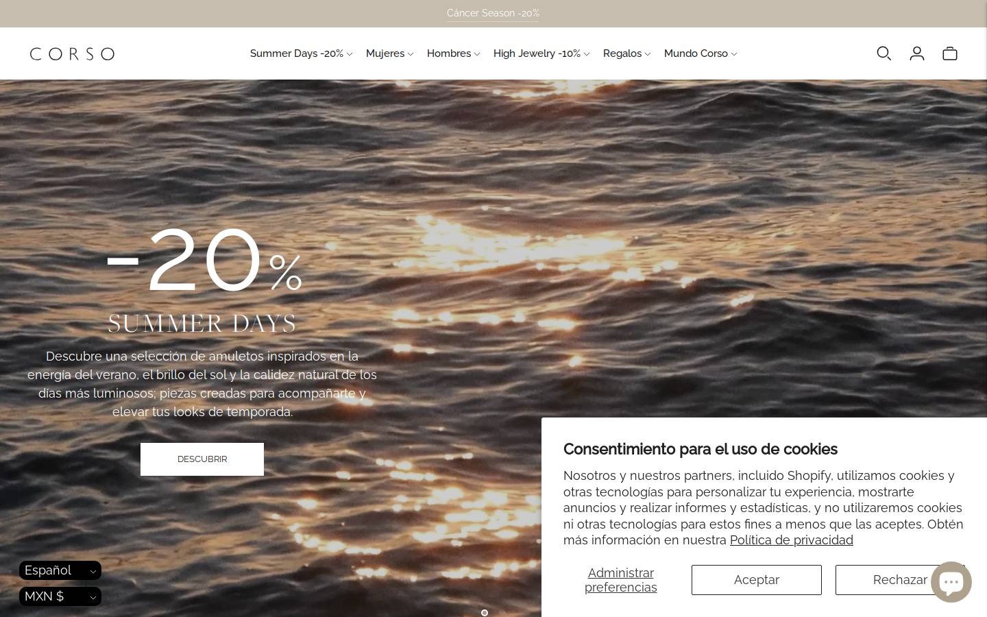 corso.mx homepage screenshot