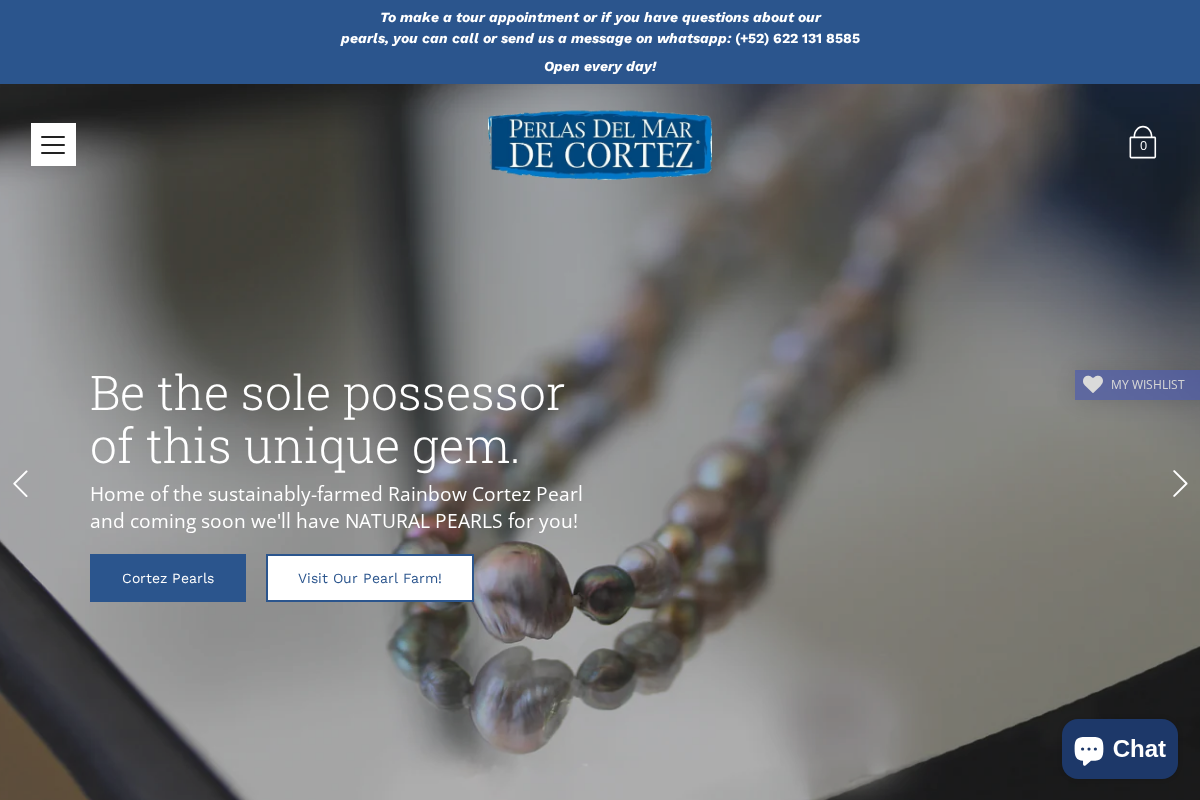cortezpearl.mx homepage screenshot