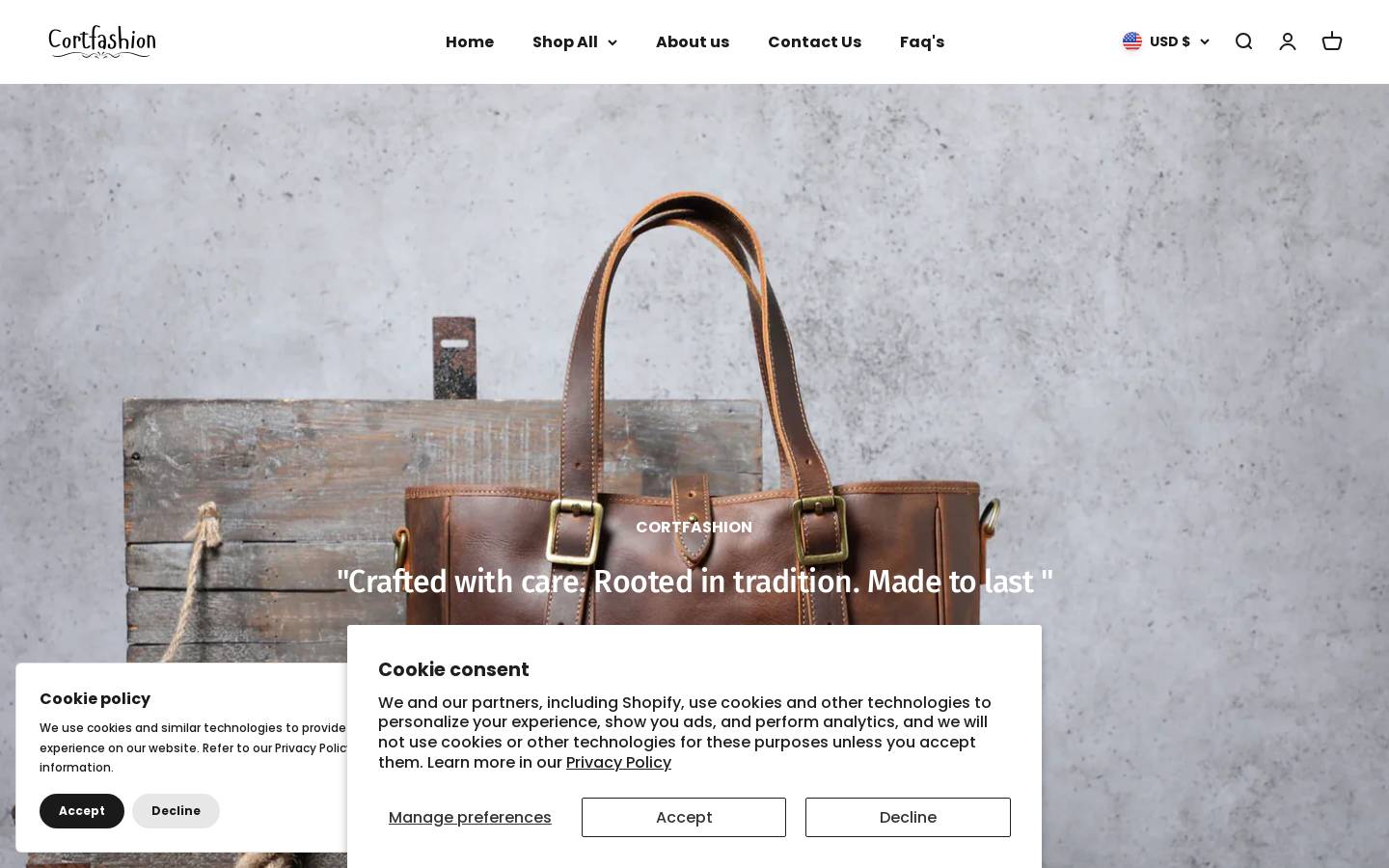 cortfashion.com homepage screenshot