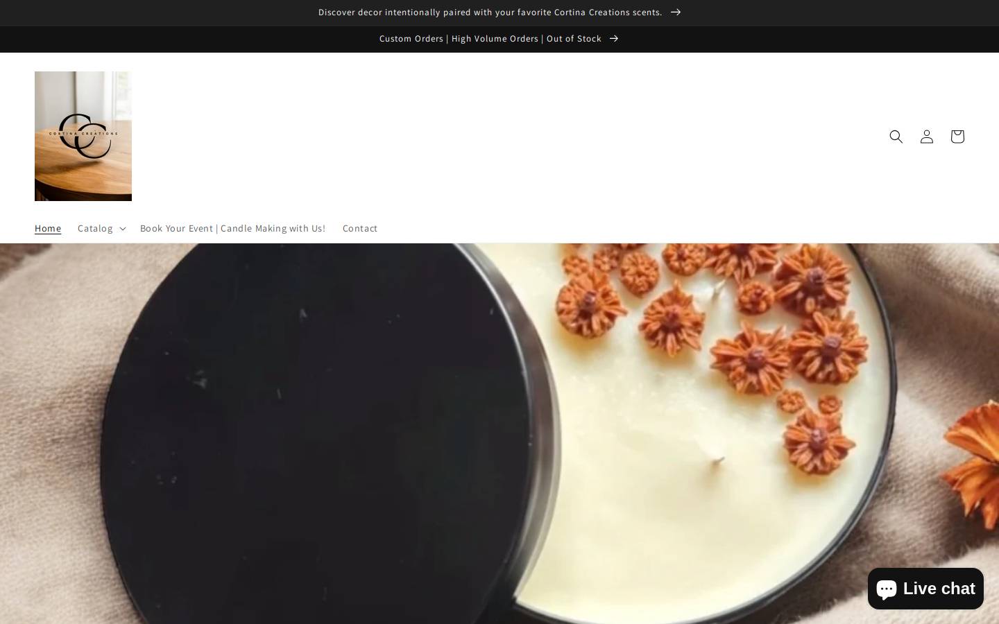 cortinacreations.net homepage screenshot