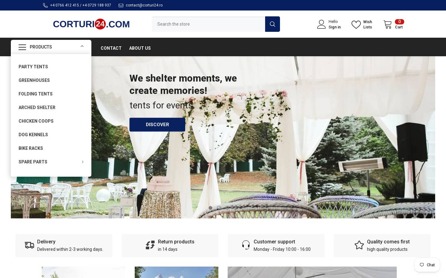 corturi24.com homepage screenshot