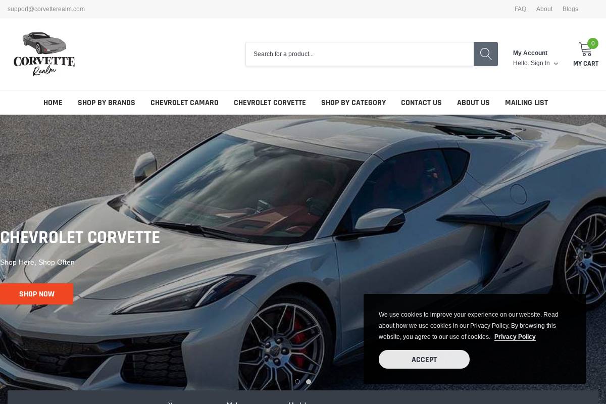 corvetterealm.com homepage screenshot