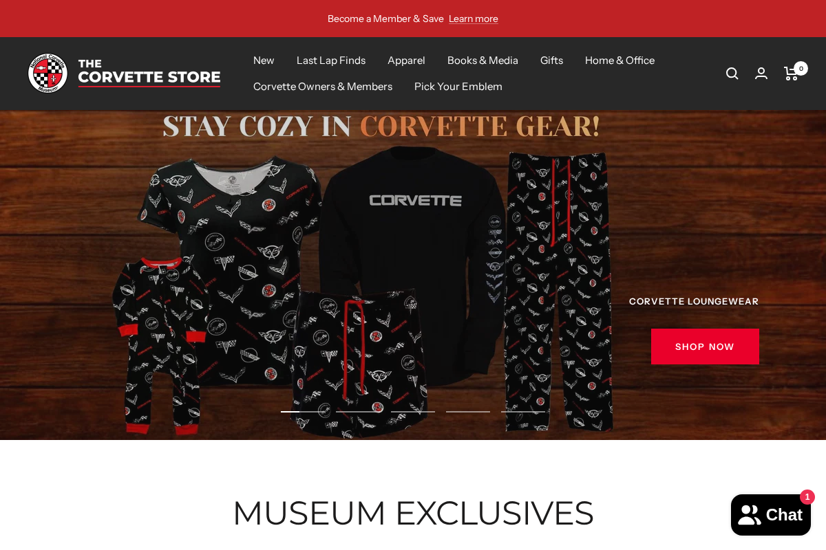 Corvette Store homepage screenshot