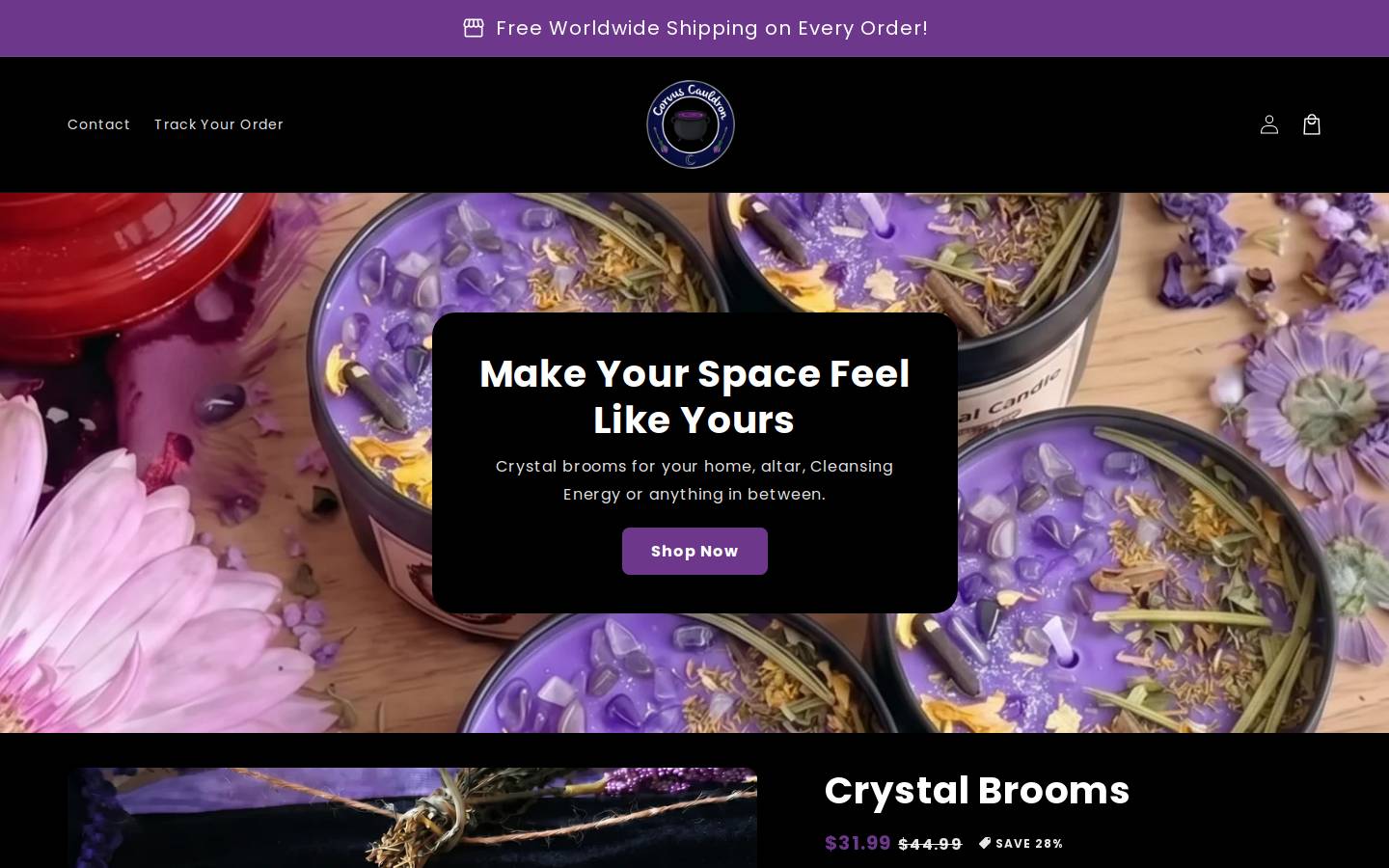 corvuscauldron.com homepage screenshot