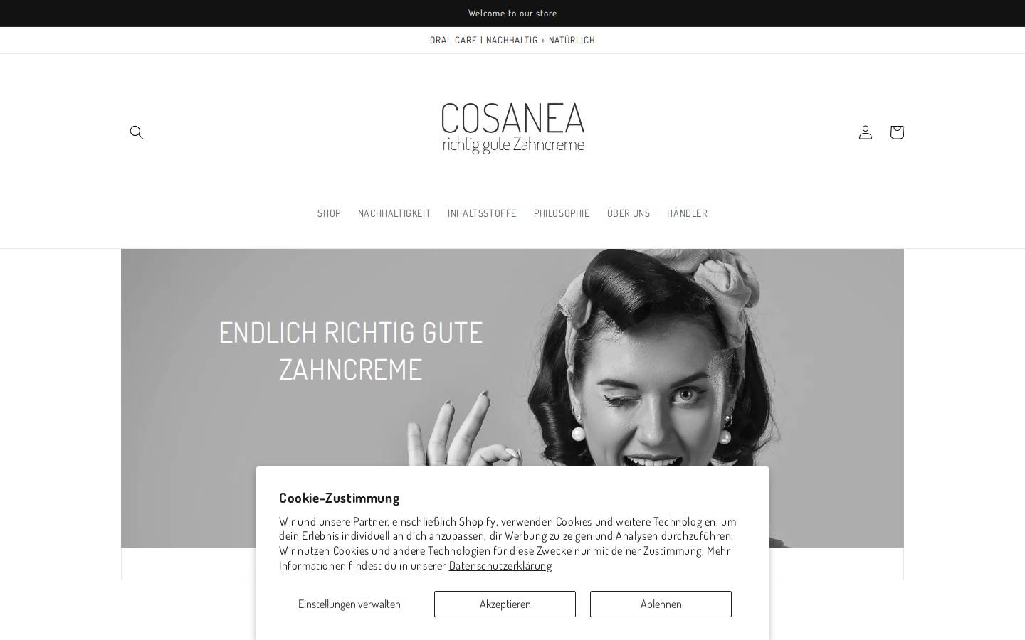 cosanea.de homepage screenshot
