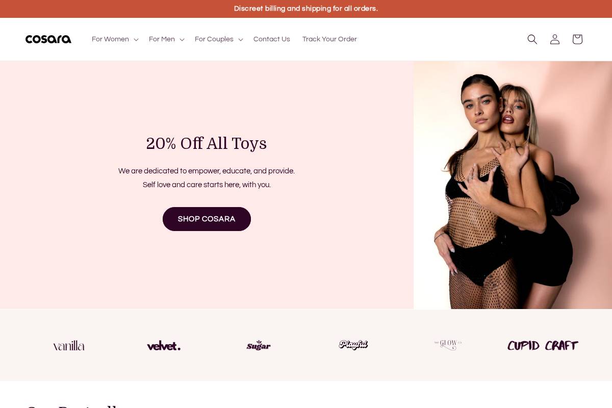 Cosara homepage screenshot