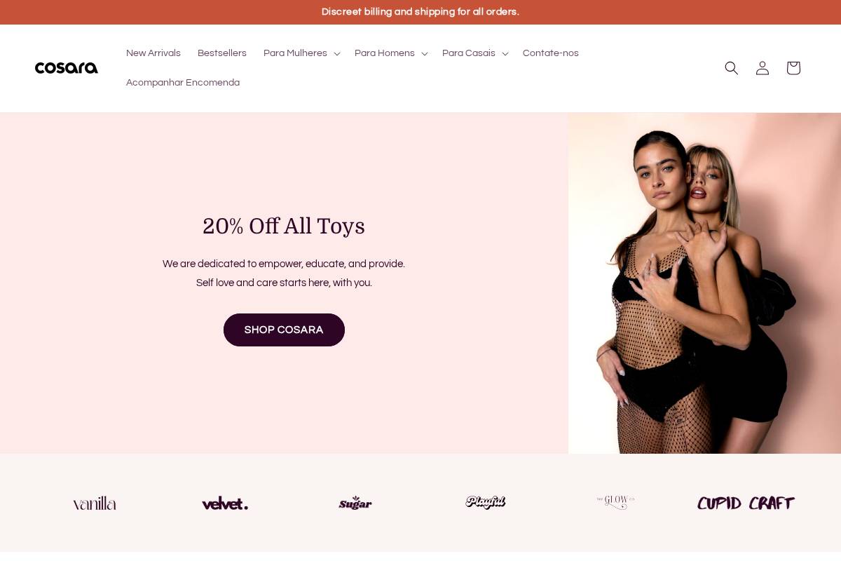Cosara homepage screenshot