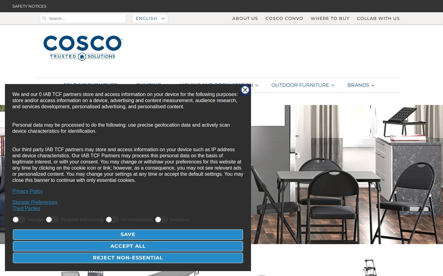 Cosco Products homepage screenshot