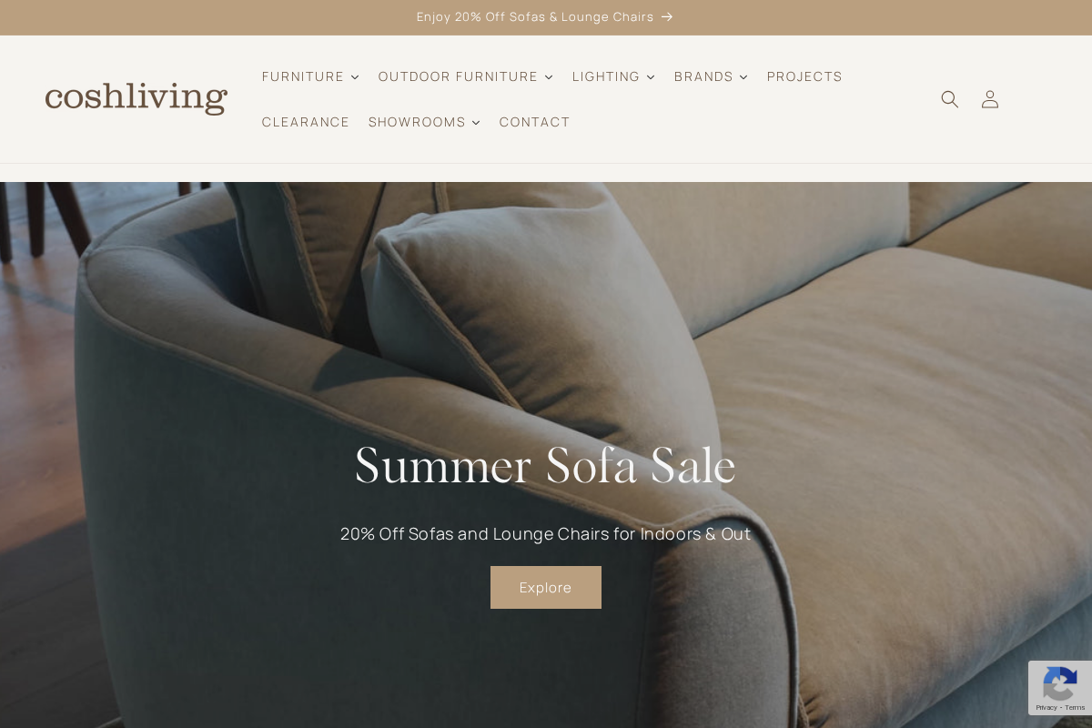 Cosh Living homepage screenshot