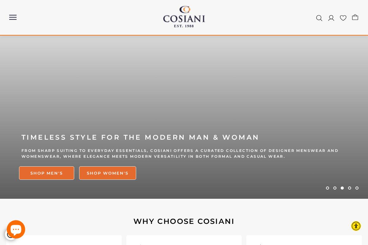 cosiani.com homepage screenshot