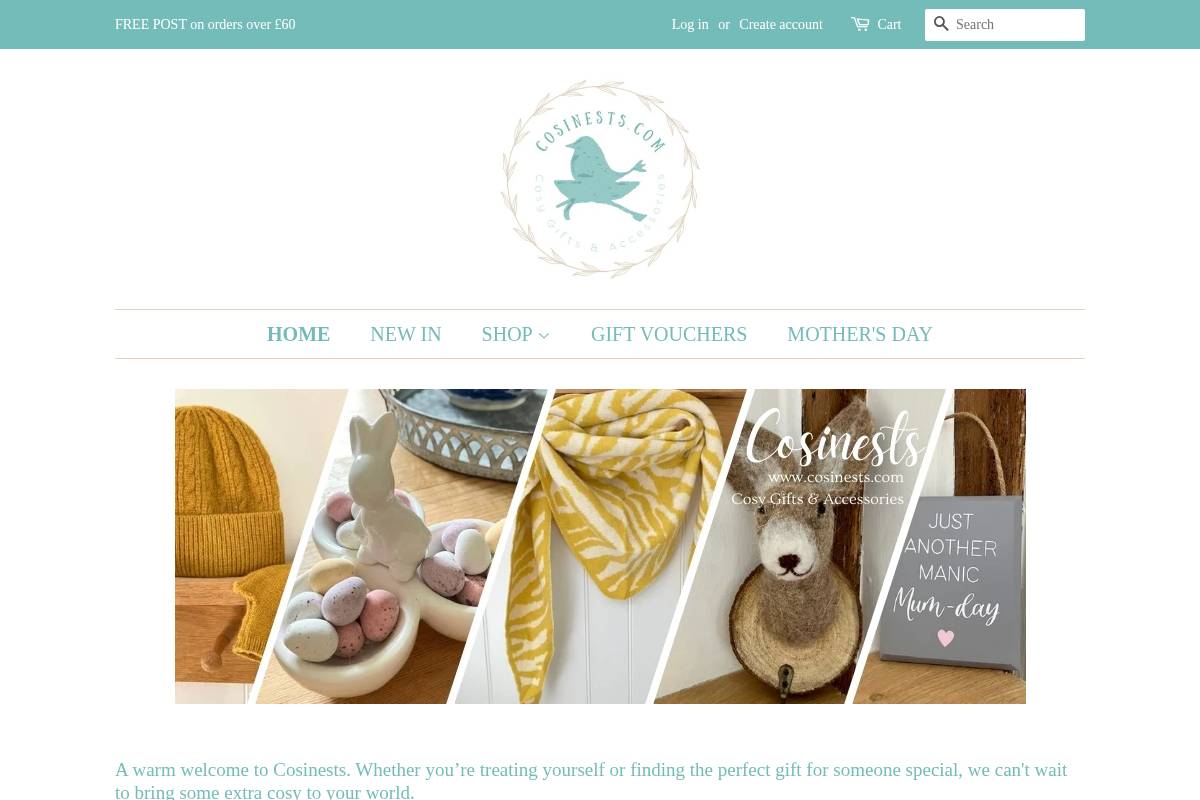 cosinests.com homepage screenshot