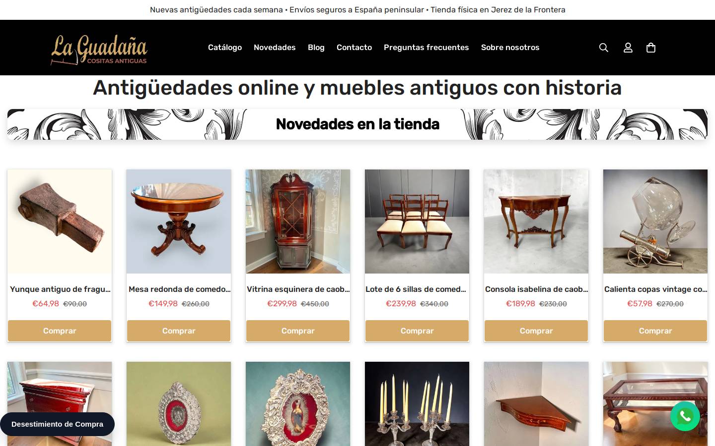 cositasantiguas.es homepage screenshot