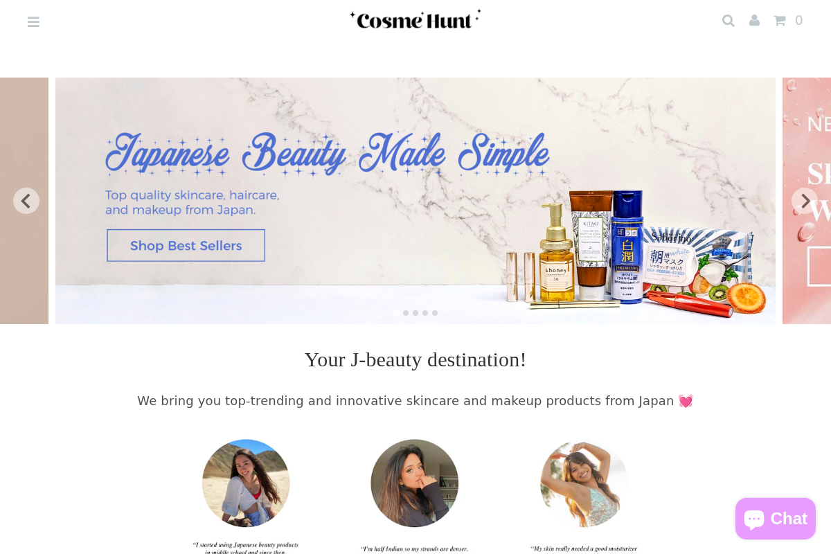 Cosme Hunt homepage screenshot