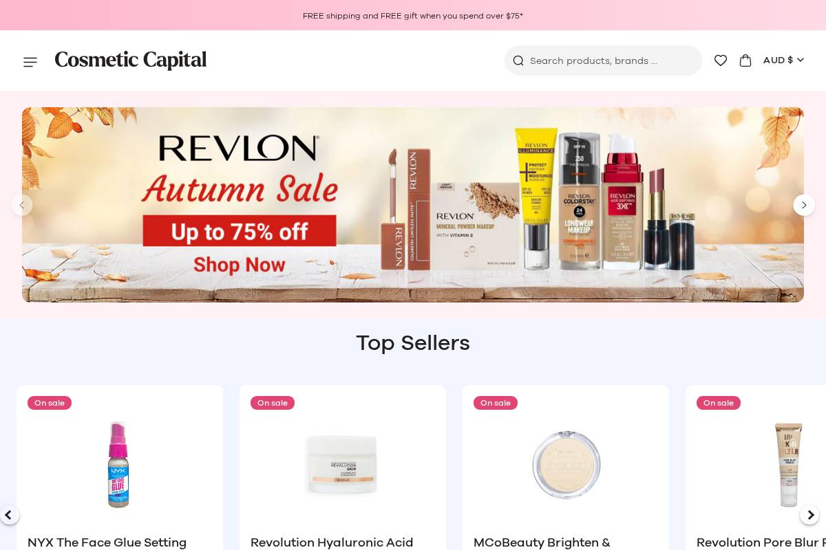 Cosmetic Capital homepage screenshot