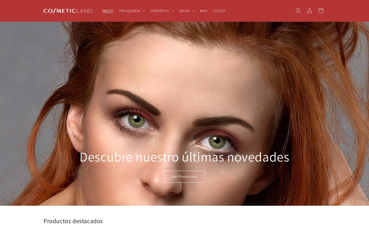 cosmeticland.es homepage screenshot