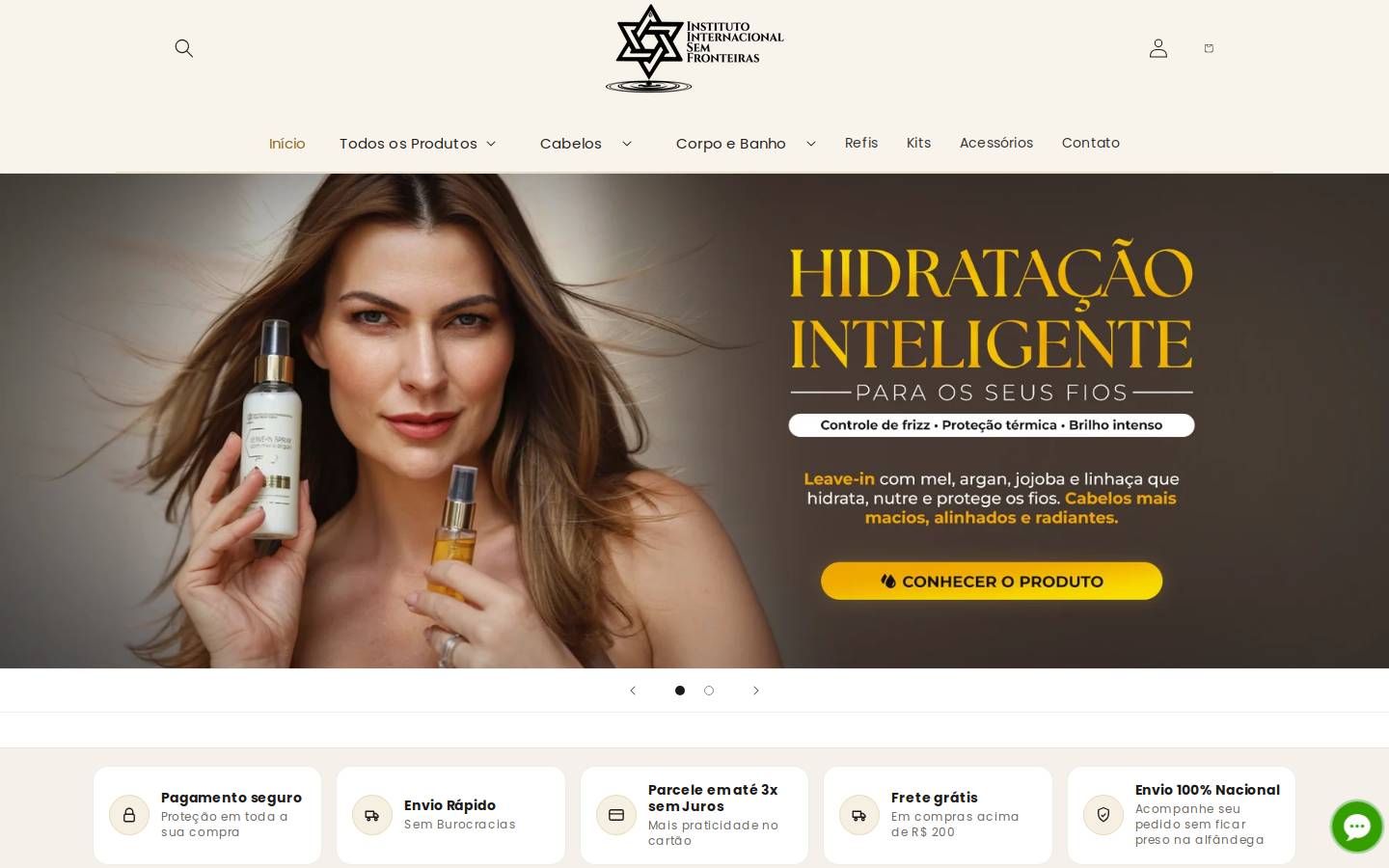 cosmeticosiisemfronteiras.com.br homepage screenshot