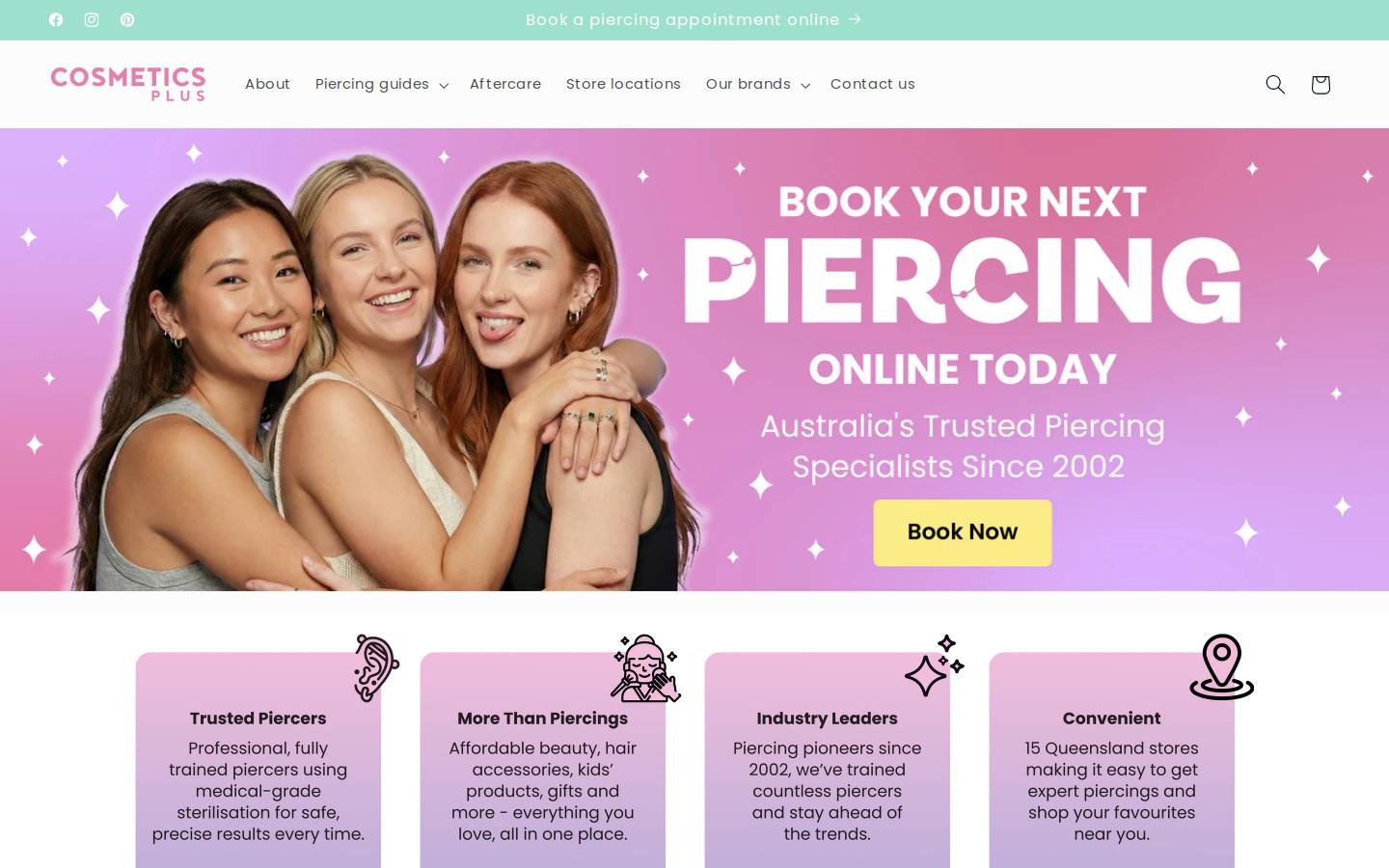 cosmeticsplus.com.au homepage screenshot