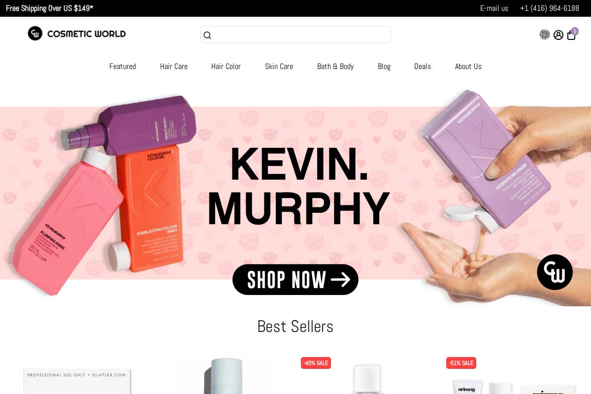 cosmeticworld.ca homepage screenshot