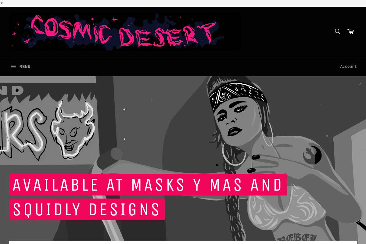 cosmicdesertart.com homepage screenshot