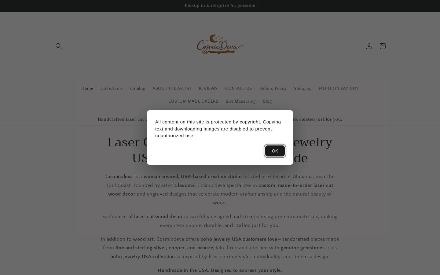 Cosmicdeva homepage screenshot