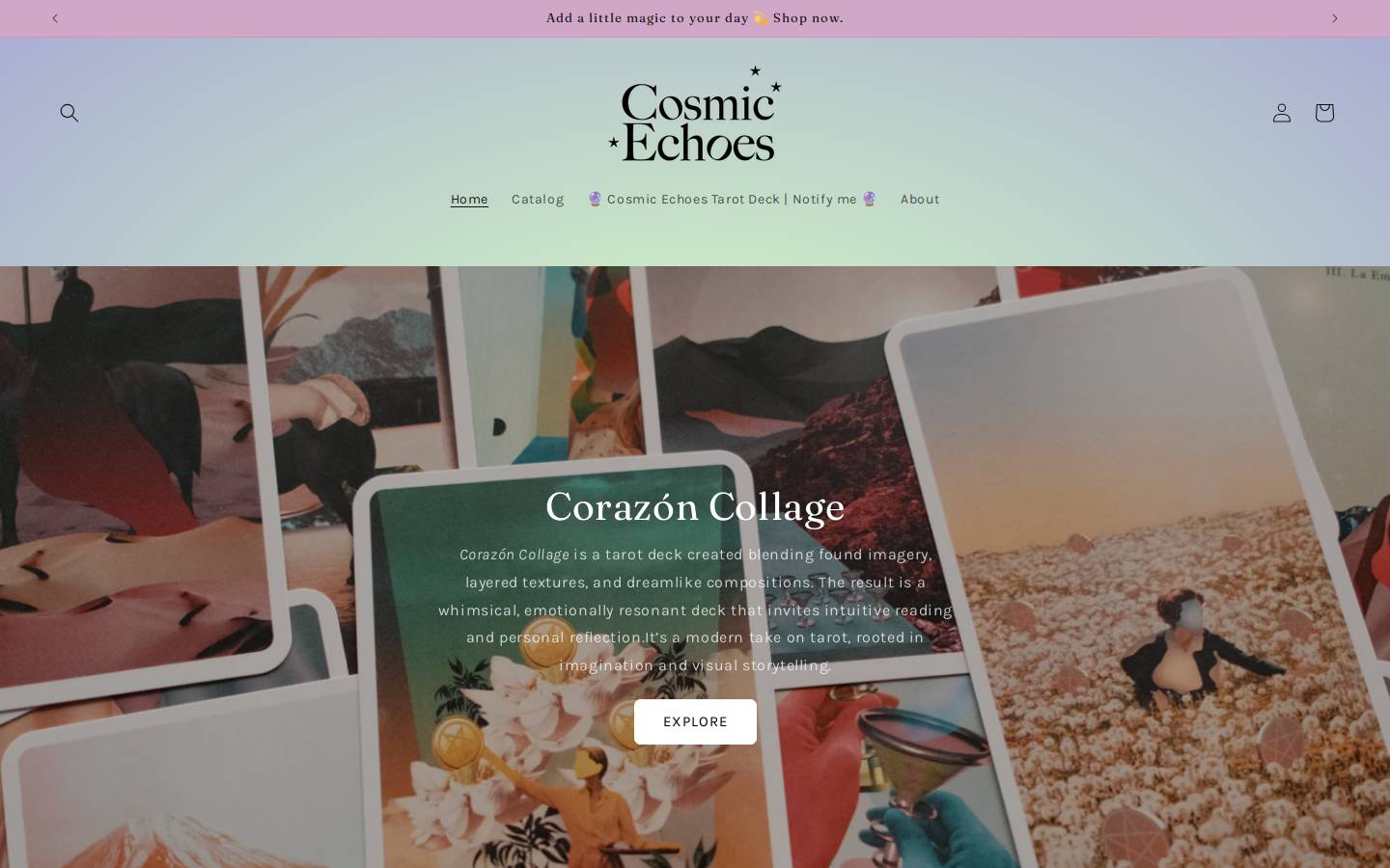 cosmicechoes.com homepage screenshot