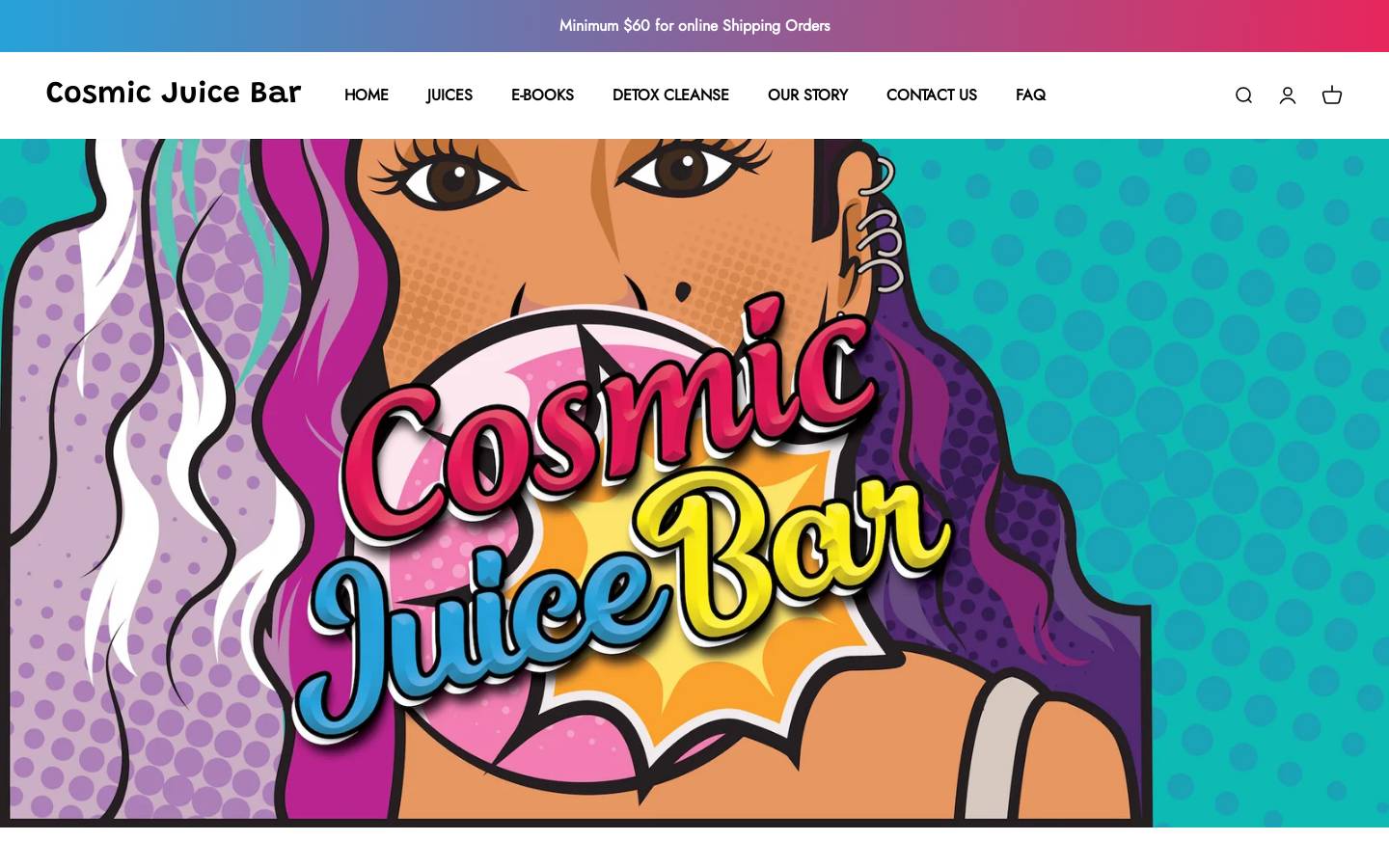 cosmicjuicebar.com homepage screenshot