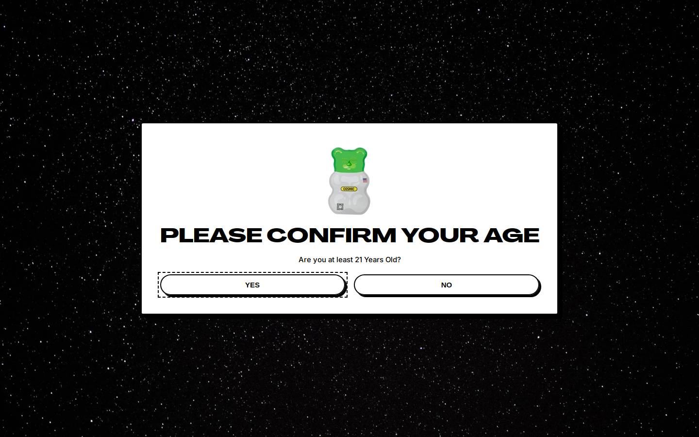 cosmicspacebears.com homepage screenshot