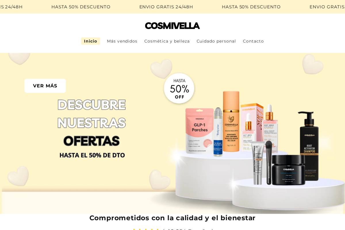 cosmivella.com homepage screenshot