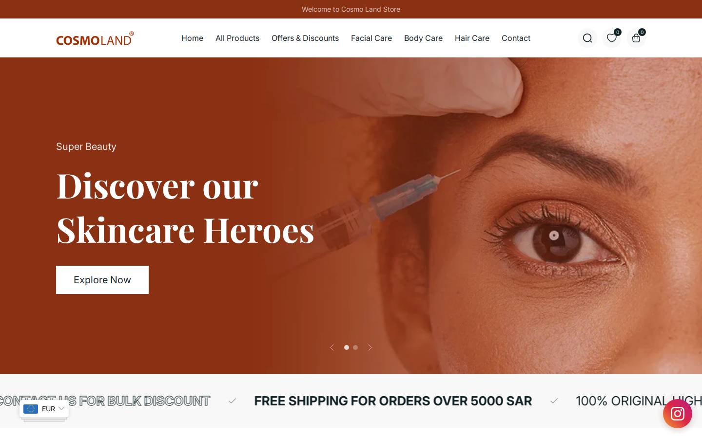 cosmo-land.com homepage screenshot