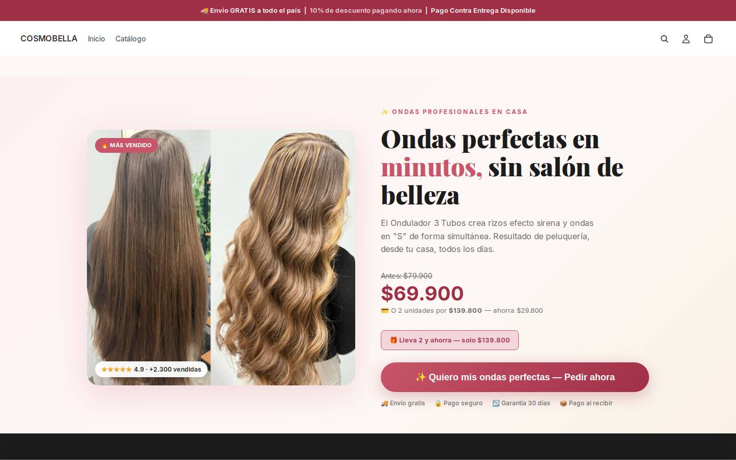 cosmobella.store homepage screenshot