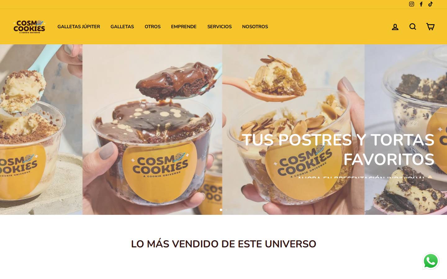 cosmocookies.com homepage screenshot