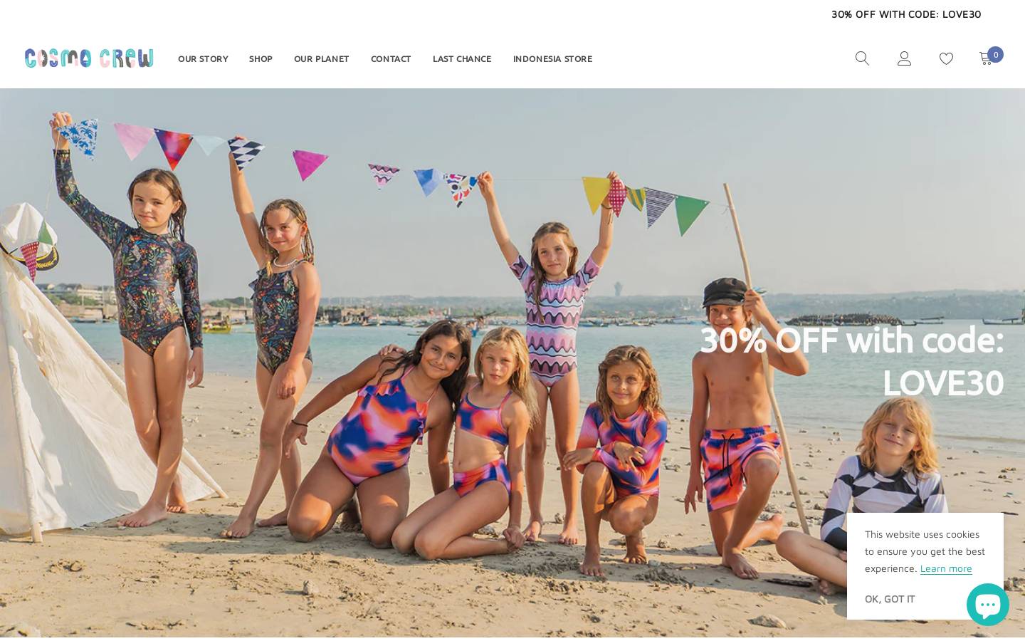 cosmocrewkids.com.au homepage screenshot