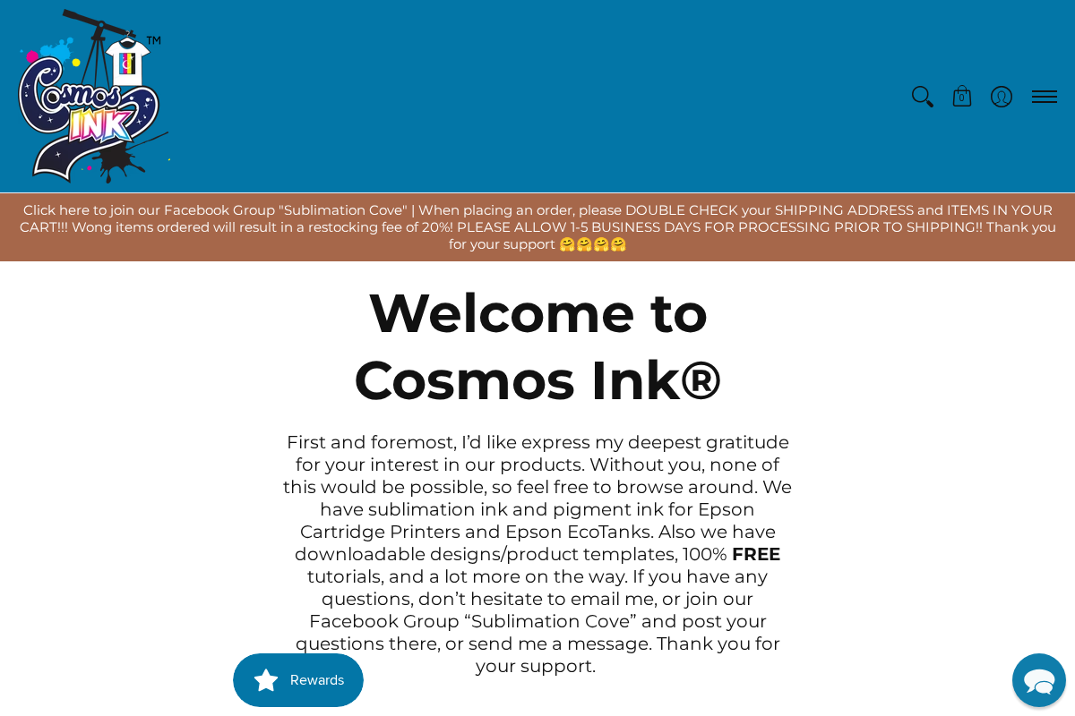 Cosmos Ink homepage screenshot